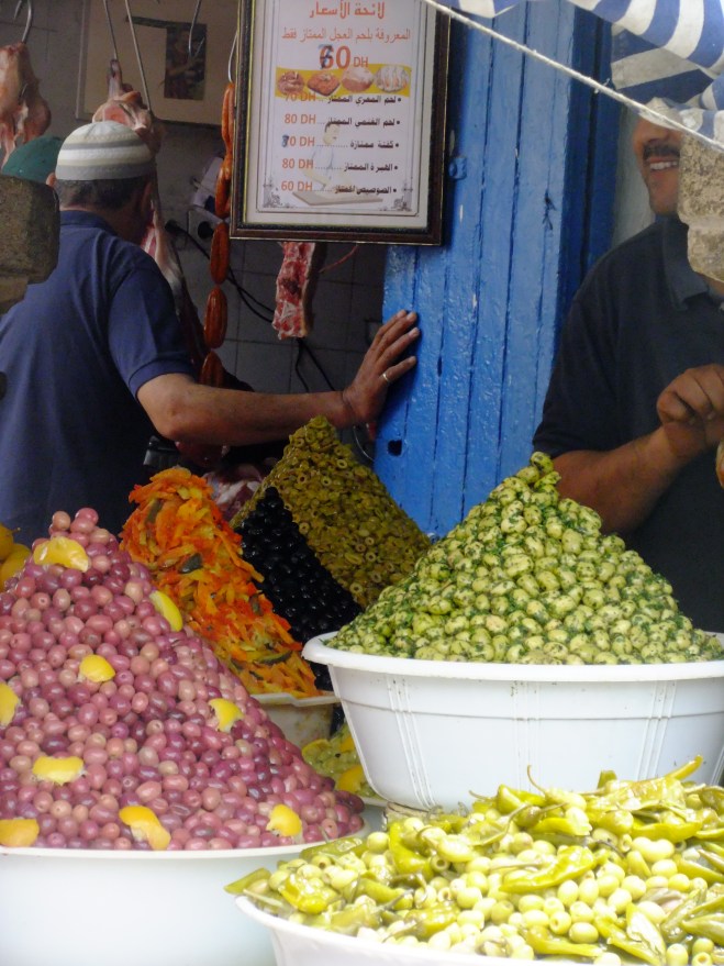 An olive stall in Marrakech.
