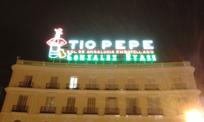 The iconic sign at Puerta del Sol